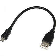 Кабель OTG USB AF - microUSB, 0.2м, REXANT [18-1161-2] черный