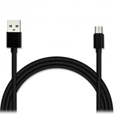 Кабель USB - microUSB, 2.0м, Jet.A [JA-DC22] черный, в оплетке, 3А, QC3.0