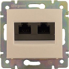 Розетка с/у компьютерная 2xRJ45, IP20, Legrand Valena [774131] сл. кость