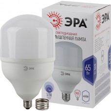 Лампа LED E27/T160 цилиндр,  65W, 6500K, 5200Лм, ЭРА [LED POWER T160-65W-6500-E27/E40] +перех. E40