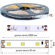 Лента LED 12В IP20 SMD3528  60/м, синий, 4.8Вт/м, 5м/ц.1м, SWG [000006]