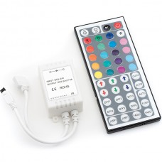 Контроллер ленты LED RGB 12/24В, 3*2А, ИК пульт 44кн, 61*35*22 [IR-RGB-44-6A]