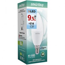 Лампа LED Smartbuy E14/C37 свеча,  9.5W, 4000K, 760Лм [SBL-C37-9_5-40K-E14]