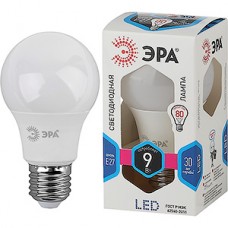 Лампа LED E27/A60 груша,  9W, 4000K, 720Лм, ЭРА [LED smd A60-9W-840-E27]