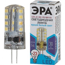 Лампа LED G4, 3W/12В, 4000K, 240Лм, ЭРА [LED JC-3W-12V-840-G4]