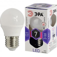 Лампа LED E27/P45 шар,  7W, 6000K, 560Лм, ЭРА [LED smd P45-7W-860-E27]