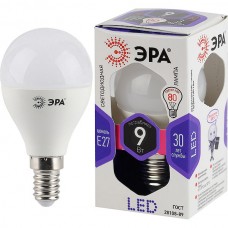 Лампа LED E14/P45 шар,  9W, 6000K, 720Лм, ЭРА [LED smd P45-9W-860-E14]