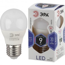 Лампа LED E27/P45 шар,  9W, 6000K, 720Лм, ЭРА [LED smd P45-9W-860-E27]