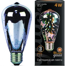 Лампа LED Gauss E27/A60 груша,  4W, FILAMENT 3D-Butterfly, Gauss [147802404]