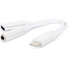Переходник USB Type-C - Jack3.5(F)+Type-C(F), Cablexpert [CCA-UC3.5F-02] черный