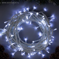 Гирлянда уличная Нить 10м, белая, LED-100-220V, контр. 8реж., БЕЛЫЙ [3584135]