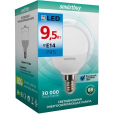 Лампа LED E14/P45 шар,  9.5W, 6000K, 752Лм, Smartbuy [SBL-P45-9_5-60K-E14]