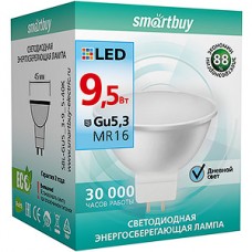 Лампа LED GU5.3/MR16 софит,  9.5W, 4000K, 760Лм, Smartbuy [SBL-GU5_3-9_5-40K]