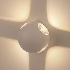 Светильник декоративный LED 4*1W, IP54, 110*110*92, ЭРА [WL10 WH] белый