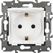 Розетка с/у 2P+E 16A, со шторками, с крышкой, ЭРА12 [12-2103-01М][10] белый матовый