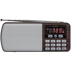Радиоприемник 3-in-1, FM, MP3, USB, microSD, Line In, Perfeo ЕГЕРЬ [i120-BK] коричневый