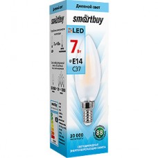 Лампа LED E14/C37 свеча,  7W, FILAMENT Матовая, 4000K, 560Лм, Smartbuy [SBL-C37F-Мат-7-40K-E14]