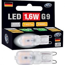 Лампа LED G9, 1.6W/220В, 4000K, 128Лм, REV [32440 9]