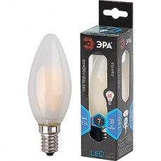 Лампа LED E14/B35 свеча,  7W, FILAMENT, 4000K, 655Лм, ЭРА [F-LED B35-7W-840-E14 frost]