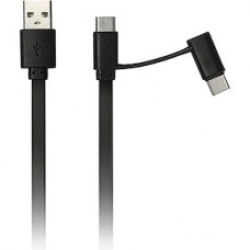 Кабель USB - microUSB + Type-C, 1.2м, SmartBuy [iK-412 black] черный (кунцт-камера)