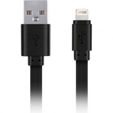 Кабель USB - Lightning, 2.0м, SmartBuy [iK-520r-2] плоский, резин, 2А, черный