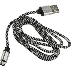 Кабель USB - microUSB, 1.0м, SmartBuy [iK-12silver met] серебро метал