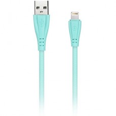 Кабель USB - Lightning, 1.0м, SmartBuy [iK-512RG lgreen] в резин. оплетке, свет. зел