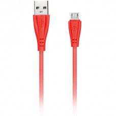 Кабель USB - microUSB, 1.0м, SmartBuy [iK-12RG red] в резин. оплетке, красный