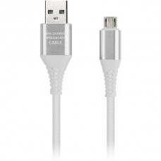 Кабель USB - microUSB, 1.0м, SmartBuy [iK-12ERG white] в резин. оплетке Gear