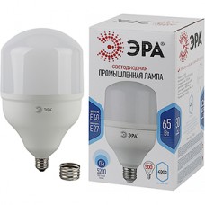 Лампа LED E27/T160 цилиндр,  65W, 4000K, 5200Лм, ЭРА [LED POWER T160-65W-4000-E27/E40] +перех. E40