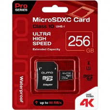 Карта памяти Micro SDXC 256Gb QUMO Class 10 с адаптером UHS-I U3, Pro seria 3.0 [QM256GMICSDXC10U3]