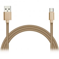 Кабель USB - Type-C, 1.0м, QC3.0, Jet.A [JA-DC31 Gold] в оплетке, золотой