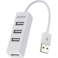 Концентратор USB 2.0 Perfeo PF-HYD-6001H, 4 порта, White
