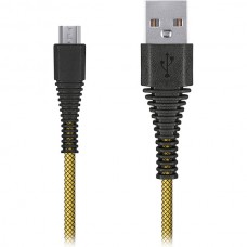 Кабель USB - microUSB, 2.0м, SmartBuy [iK-20n-2 yellow] карбон, экстрапрочный, до 2А, желтый