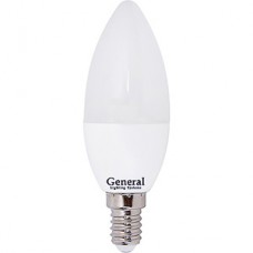 Лампа LED E14/C37 свеча,  7W, 6500K, 570Лм, GL [GLDEN-CF-7-230-E14-6500]