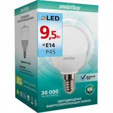 Лампа LED E14/P45 шар,  9.5W, 4000K, 760Лм, Smartbuy [SBL-P45-9_5-40K-E14]