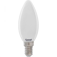 Лампа LED E14/C37 свеча,  7W, FILAMENT матовый, 6500K, 480Лм, GL [GLDEN-CS-M-7-230-E14-6500]