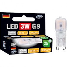 Лампа LED G9, 3W/220В, 4000K, 240Лм, REV [32368 6]