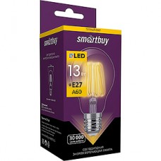 Лампа LED E27/A60 груша, 13W, FILAMENT, 3000K, 1200Лм, Smartbuy [SBL-A60F-13-30K-E27]