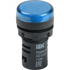 Лампа сигнальная AD22DS LED матрица d22мм 230В, IEK [BLS10-ADDS-230-K07] синий