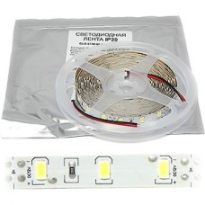 Лента LED 12В IP20 SMD5730  60/м, б/хол, 18.1Вт/м, 6500K, 5м/ц.1м, GL [503401]