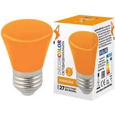 Лампа LED декоративная VOLPE, E27/Колокольчик, 1W, оранжевая [LED-D45-1W/ORANGE/E27/FR/С BELL]