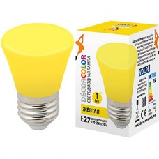 Лампа LED декоративная VOLPE, E27/Колокольчик, 1W, желтая [LED-D45-1W/YELLOW/E27/FR/С BELL]