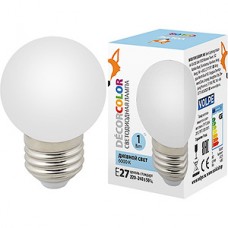 Лампа LED декоративная VOLPE, E27/G45 шар, 1W, матовая 6000K [LED-G45-1W/6000K/E27/FR/С]
