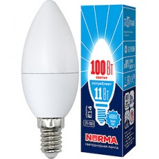 Лампа LED VOLPE E14/C37 свеча, 11W, 4000K, 900Лм [LED-C37-11W/NW/E14/FR/NR]
