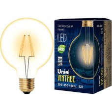 Лампа LED E27/G95 шар,  6W, FILAMENT GOLD, 2700K, 510Лм, Uniel [LED-G95-6W/GOLDEN/E27 GLV21GO]