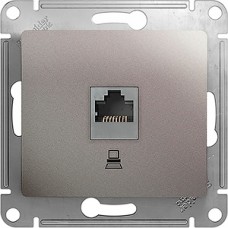 Розетка с/у компьютерная 1xRJ45, IP20, Schneider Electric Glossa [GSL001281K] платина