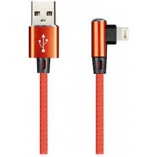 Кабель USB - Lightning, 1.0м, SmartBuy [ik-512FLL red] FLOW 3D угловой, 2А, красный