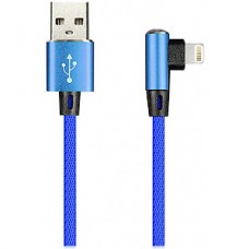 Кабель USB - Lightning, 1.0м, SmartBuy [ik-512FLL blue] FLOW 3D угловой, 2А, синий