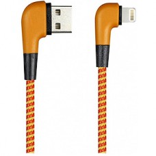 Кабель USB - Lightning, 1.0м, SmartBuy [ik-512NSL orange] SOCKS угловой, 2А, оранжевый